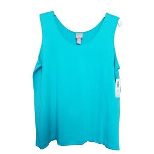 Chico's Blue Microfeel Timeless Stretchy Tank Top Size 3 (XL) NWT